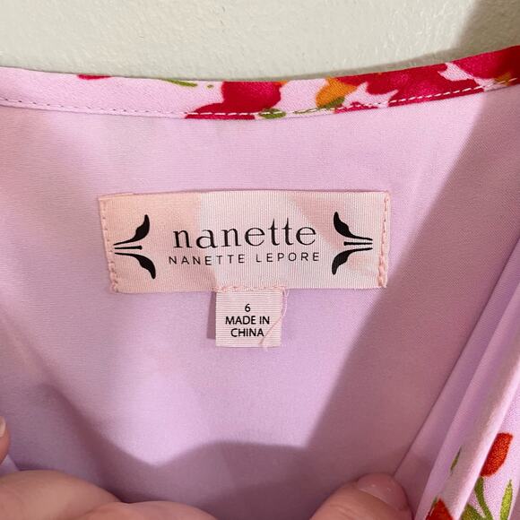 Nanette Lepore Oh So Pretty Maxi Dress 6 Lilac Floral High Low Feminine Boho NWT - Picture 11 of 13